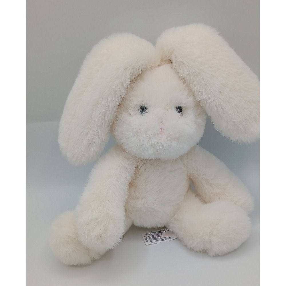 8" 2023 Aurora Cream Beanbag Bunny Rabbit w/ Multicolored Pastel Tail B4